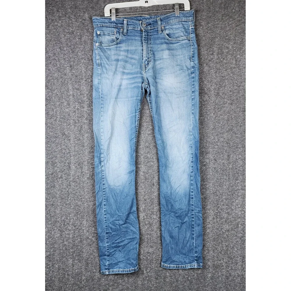 Levi's Jeans Mens 32x34 513 Slim Straight Light Wash Denim Blue 08513-0200 EUC